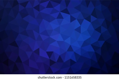 Dark BLUE vector triangle mosaic template. A completely new color illustration in a polygonal style. Brand new design for your business.