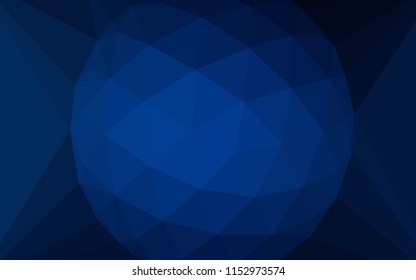 Dark BLUE vector triangle mosaic texture with a diamond. Triangular geometric sample with gradient.  Best triangular design for your business.