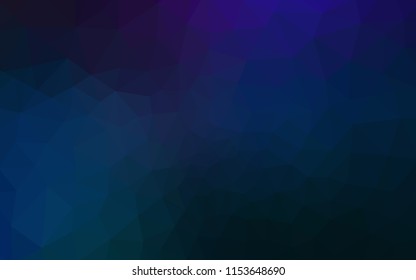 Dark BLUE vector triangle mosaic cover. Creative geometric illustration in Origami style with gradient. Pattern for a brand book's backdrop.