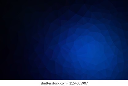 Dark BLUE vector triangle mosaic template. Glitter abstract illustration with an elegant triangles. Triangular pattern for your design.
