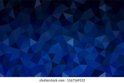 Dark BLUE vector triangle mosaic cover. Glitter abstract illustration with an elegant triangles. Best triangular design for your business.