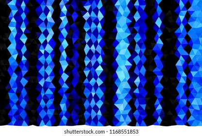 Dark BLUE vector triangle mosaic background. Shining illustration, which consist of triangles. Triangular pattern for your business design.