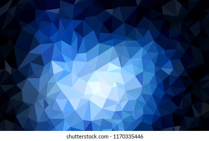 Dark BLUE vector triangle mosaic template. Shining polygonal illustration, which consist of triangles. Triangular pattern for your design.