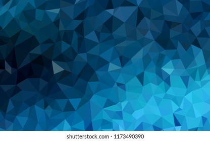 Dark BLUE vector triangle mosaic texture. A completely new color illustration in a polygonal style. New template for your brand book.