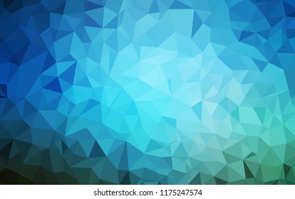 Dark BLUE vector triangle mosaic cover. Shining polygonal illustration, which consist of triangles. Polygonal design for your web site.