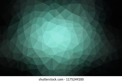 Dark BLUE vector triangle mosaic cover. Triangular geometric sample with gradient.  Template for cell phone's backgrounds.