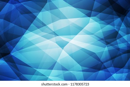 Dark BLUE vector triangle mosaic cover. Shining colorful illustration with triangles. Triangular pattern for your design.