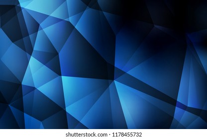 Dark BLUE vector triangle mosaic cover. A sample with polygonal shapes. A new texture for your web site.