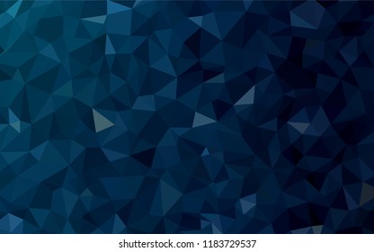 Dark BLUE vector triangle mosaic texture. Polygonal abstract illustration with gradient. Triangular pattern for your design.
