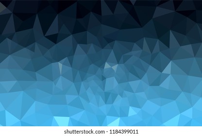 Dark BLUE vector triangle mosaic texture. Creative geometric illustration in Origami style with gradient. Template for cell phone's backgrounds.