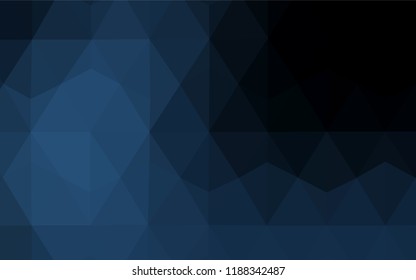 Dark BLUE vector triangle mosaic cover. Colorful illustration in polygonal style with gradient. Best triangular design for your business.
