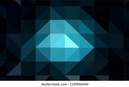 Dark BLUE vector triangle mosaic template. Creative geometric illustration in Origami style with gradient. Polygonal design for your web site.