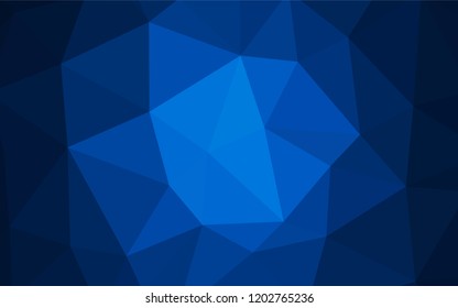 Dark BLUE vector triangle mosaic texture. A completely new color illustration in a polygonal style. Completely new template for your banner.