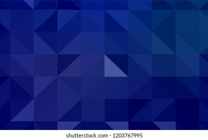 Dark BLUE vector triangle mosaic cover. Shining colorful illustration with triangles. Completely new template for your banner.