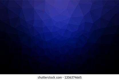 Dark BLUE vector triangle mosaic cover. Creative illustration in halftone style with triangles. Template for cell phone's backgrounds.