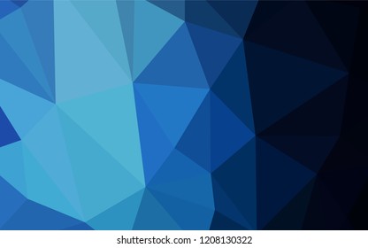 Dark BLUE vector triangle mosaic template. Polygonal abstract illustration with gradient. Best triangular design for your business.