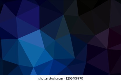 Dark BLUE vector triangle mosaic template. Polygonal abstract illustration with gradient. Brand new design for your business.