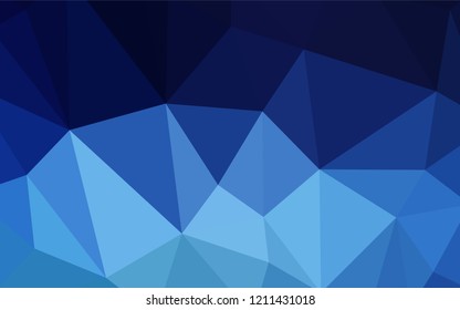 Dark BLUE vector triangle mosaic cover. A sample with polygonal shapes. New template for your brand book.
