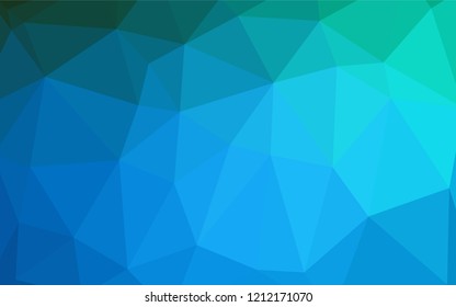 Dark BLUE vector triangle mosaic template. Geometric illustration in Origami style with gradient.  Brand-new style for your business design.