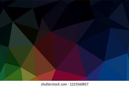 Dark BLUE vector triangle mosaic template. Colorful illustration in polygonal style with gradient. A completely new design for your leaflet.