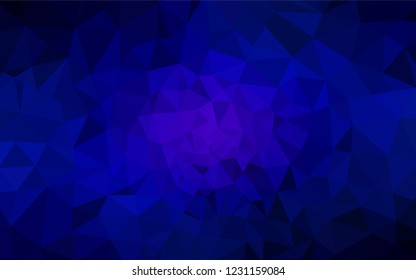 Dark BLUE vector triangle mosaic texture. Colorful abstract illustration with triangles. Triangular pattern for your design.