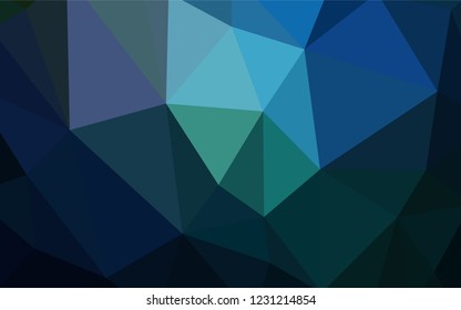 Dark BLUE vector triangle mosaic template. Geometric illustration in Origami style with gradient.  A new texture for your web site.