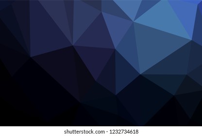 Dark BLUE vector triangle mosaic texture. Creative geometric illustration in Origami style with gradient. Pattern for a brand book's backdrop.