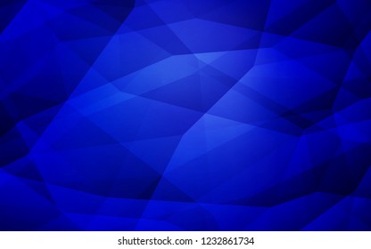 Dark BLUE vector triangle mosaic cover. Glitter abstract illustration with an elegant triangles. Brand new style for your business design.