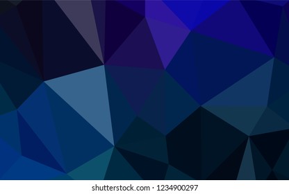 Dark BLUE vector triangle mosaic texture. Glitter abstract illustration with an elegant triangles. Brand new style for your business design.