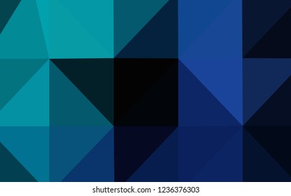 Dark BLUE vector triangle mosaic template. A completely new color illustration in a  polygonal style. Brand-new style for your business design.