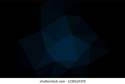 Dark BLUE vector triangle mosaic texture. Triangular geometric sample with gradient.  Brand new style for your business design.