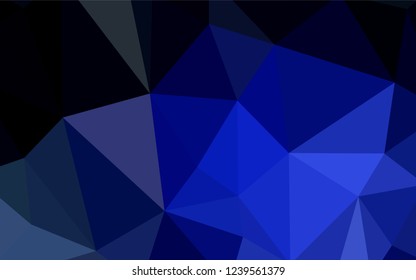 Dark BLUE vector triangle mosaic template. Geometric illustration in Origami style with gradient.  Brand new design for your business.