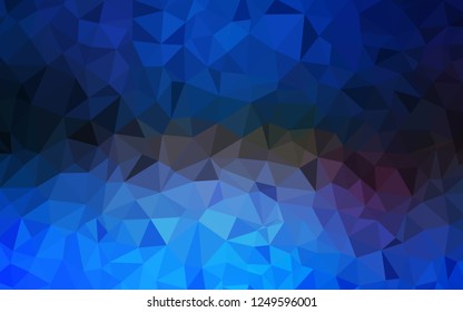 Dark BLUE vector triangle mosaic template. Shining colorful illustration with triangles. Completely new template for your banner.