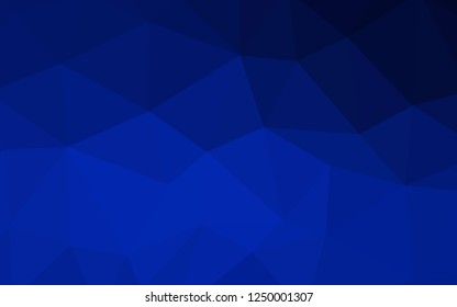 Dark BLUE vector triangle mosaic cover. Creative illustration in halftone style with triangles. Textured pattern for your backgrounds.