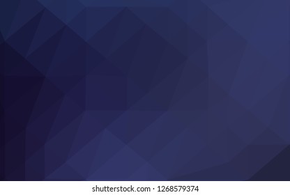 Dark BLUE vector triangle mosaic template. Brand new colorful illustration in with gradient. Polygonal design for your web site.