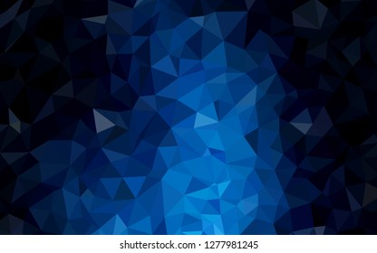 Dark BLUE vector triangle mosaic template. Shining polygonal illustration, which consist of triangles. New template for your brand book.