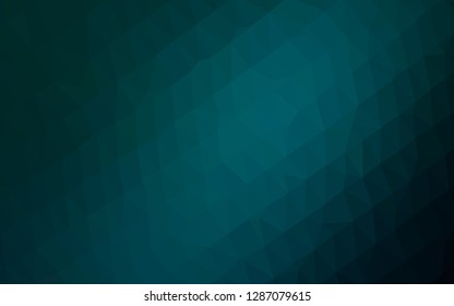 Dark BLUE vector triangle mosaic template. Creative illustration in halftone style with gradient. Completely new design for your business.