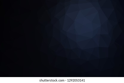 Dark BLUE vector triangle mosaic texture. Geometric illustration in Origami style with gradient. Template for your brand book.