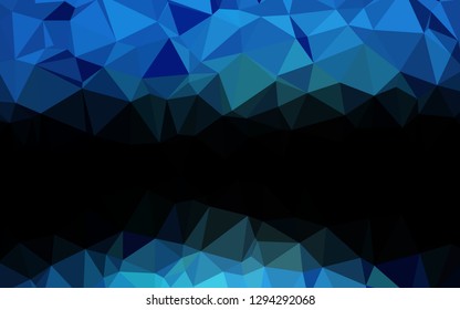 Dark BLUE vector triangle mosaic cover. Brand new colorful illustration in with gradient. Template for your brand book.