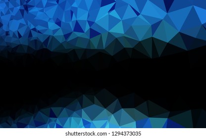 Dark BLUE vector triangle mosaic template. Shining colored illustration in a Brand new style. Triangular pattern for your business design.