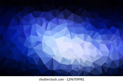 Dark BLUE vector triangle mosaic texture. Polygonal abstract illustration with gradient. Best triangular design for your business.