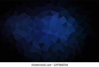 Dark BLUE vector triangle mosaic cover. Colorful illustration in polygonal style with gradient. Polygonal design for your web site.