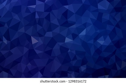 Dark BLUE vector triangle mosaic cover. A completely new color illustration in a polygonal style. A completely new design for your leaflet.