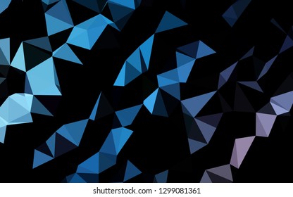 Dark BLUE vector triangle mosaic template. Shining colored illustration in a Brand new style. Polygonal design for your web site.