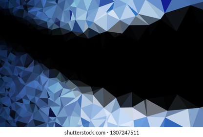 Dark BLUE vector triangle mosaic cover. A vague abstract illustration with gradient. The best triangular design for your business.
