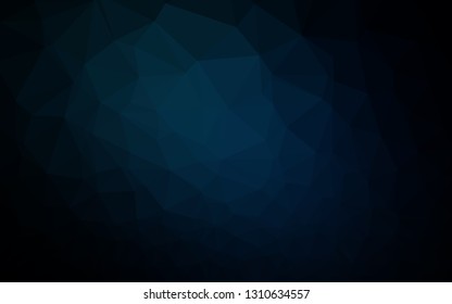 Dark BLUE vector triangle mosaic template. Geometric illustration in Origami style with gradient. Completely new template for your business design.