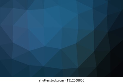 Dark BLUE vector triangle mosaic template. Glitter abstract illustration with an elegant design. The best triangular design for your business.