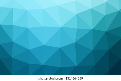 Dark BLUE vector triangle mosaic texture. Triangular geometric sample with gradient.  The best triangular design for your business.