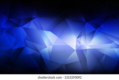 Dark BLUE vector triangle mosaic background. Shining polygonal illustration, which consist of triangles. Textured pattern for your backgrounds.