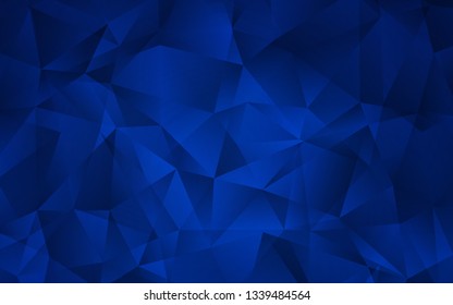 Dark BLUE vector triangle mosaic template. Geometric illustration in Origami style with gradient.  Textured pattern for your backgrounds.